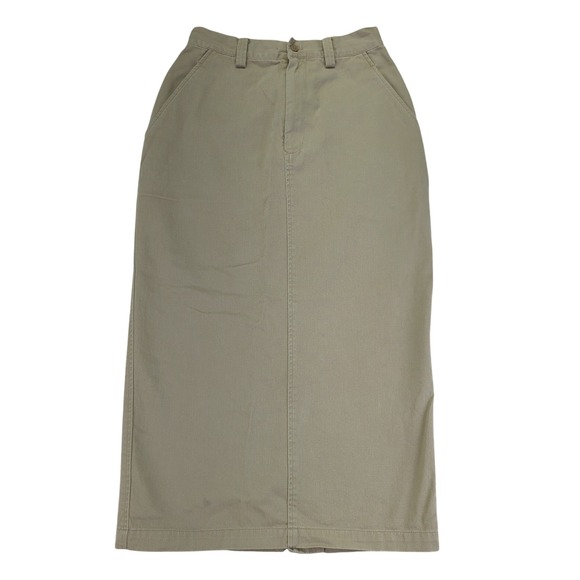 Ralph Lauren Country Dresses & Skirts - Vintage Ralph Lauren Country Khaki Cotton Midi Skirt Size 8 Tan Long Pencil